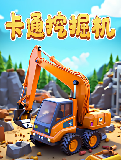 卡通挖掘机
